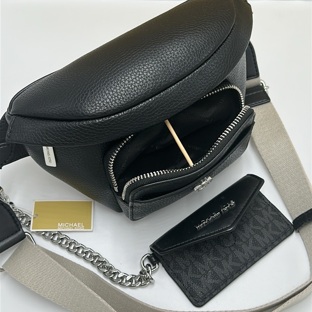 Michael Kors Maisie 2 In 1 Small Leather Waist pack Fanny pack Bag (Black) MK - Picture 13 of 16